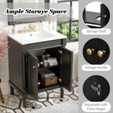 24'' Bathroom Vanity with Top Sink, 2-Tier Modern Bathroom Storage Cabinet, Single Sink Bathroom N710P190503B