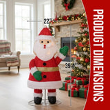 3.3FT Lighted Santa Claus Waving Hand Christmas Yard Decorations, Pre-lit Pull Up Santa with 100 15985310