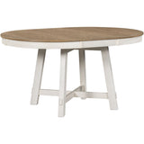 5-Piece Farmhouse Dining Table Set Wood Round Extendable Dining Table and 4 Upholstered Dining 80008681