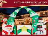 15FT Lighted Christmas Inflatable Archway, Inflatable Christmas Tree Arch with Santa and Snowman, 71142763