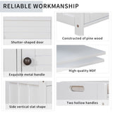 Storage Bench with 3 Shutter-shaped Doors, Shoe Bench with Removable Cushion and Hidden Storage 70290505