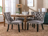 Modern, High-end Tufted Solid Wood Contemporary Velvet Upholstered Dining Chair with Wood Legs 44425383