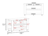 Hardy Kitchen Island, 2 Drawers, 6 Wheels, 2 Shelves, White / Black Wengue B097P474257