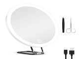 30X Magnifying Makeup Mirror with LED Lights, Rechargeable Travel Magnifier Mirror 3 Light Modes 09331053