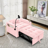 Convertible Sleeper Chair Sofa Adjustable Pull Out Sleeper Chair Multi-Pockets Folding Sofa W2353P268319
