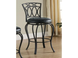 Black Swivel Bar Stool with Upholstered Seat B062P145672
