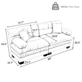 Two-seat Sectional Sofa Modular Deep Seat Sofa Couch Chenille Sofa Sleeper Comfy Upholstered W676P278753