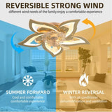 ZNTS 27Inches Ceiling Fan with Lights, Dimmable LED, Remote Control / APP Control, 6 Speeds of Wind W2009132055