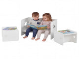 Kids Table and 2 Chairs Set with Chalkboard, Multi-Purpose Toddler Activity Table for Drawing, 77131922