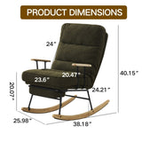 ZNTS Modern Teddy Gliding Rocking Chair with High Back, Retractable Footrest, and Adjustable Back Angle W2012137614