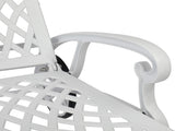 193*64.5*93cm Backrest Adjustable Courtyard Cast Aluminum Lying Bed White 04914009