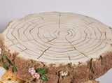 16.93" Sculptures Garden Statues, Rabbit Tree Stump Stool Garden Statue, Magnesium Oxide Stone W6572P574576