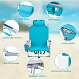 ZNTS 63*65*82cm Short Oxford Cloth Silver White Aluminum Tube Bearing 100kg Beach Chair Mint Green 97992974