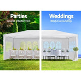 ZNTS 10x20' Wedding Party Canopy Tent Outdoor Gazebo with 6 Removable Sidewalls W1205P153097