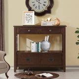 36'' Farmhouse Pine Wood Console Table Entry Sofa Table with 4 Drawers & 1 Storage Shelf for W120290510