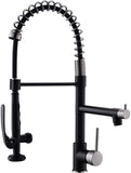 Commercial Kitchen Faucet Pull Down Sprayer Black and Nickel,Single Handle Kitchen Sink Faucet W1932124159