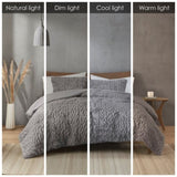 Full/Queen Ruched Fur Down Alternative Comforter Set B035129367