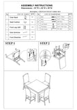 ZNTS Modern 5pc Counter Height Dining Set Kitchen Dinette Marble Top Table and 4x High Chairs White B011P184983