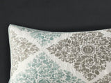 6 Piece Printed Quilt Set with Throw Pillows Aqua Full/Queen B03597394