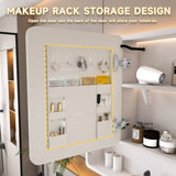 Aluminium Medicine Cabinet Mirror, 35 x 28 Inches Medicine Cabinet with 3 Colors LED Light and 11053490