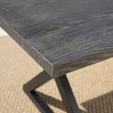 Outdoor Aluminum Dining Bench with Steel Frame, Grey / Black 61625.00BGRYMP1