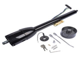 28" Black Tilt Street Rod Floor Shift Steering Column w/ Wheel Adapter & Key 55397121