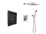 Shower System with rain shower head, hand shower head, water control valve, shower bracket, hose and W2287141514