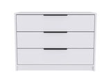 White 3-Drawer Rectangle Dresser B06280503