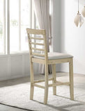 Beautiful Cream Color Counter Height 2Pc Dining Pub Height Chairs Upholstered Seat Dining Room B011P232908