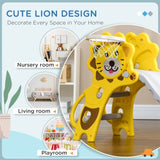 Yellow Toddler Slide for Indoors with Basketball Hoop 04628273