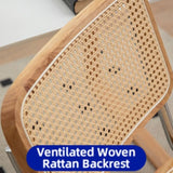 Dining Chairs Set of 2, Velvet Rattan Side Accent Chairs with Chrome Legs, Modern Mid Century Breuer W2105P177179