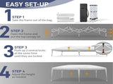10'x20' Instant Pop Up Canopy Tent White, 6 Side Panels 2 Doors 4 Mesh Windows, 28/22mm Powder 16932218