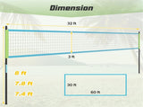 32'x3' Heavy-Duty Volleyball Net Set - 3-Level Adjustable Poles, Anti-Sag Winch, All-Inclusive 64459044