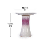 Ceramic Birdbath for Patio, Garden - Rose Ombre W3273P322556
