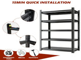 77" Garage Storage Shelving Unit, 2250 LBS Capacity, 5-Tier Adjustable Metal Shelving, Dimensions 05235111