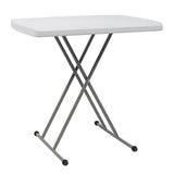 ZNTS 76*50*70.5cm Liftable Garden Plastic Table White 69337240