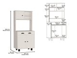DEPOT E-SHOP Waco 67" H Kitchen Pantry with Two Cabinets, Two Open Shelves, and One Drawer,White B097P167429