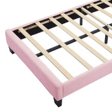 Twin Size Upholstered Flower-Shape Bed, Elegant Flowers Headboard with LED Light Strip ,Sherpa N733P177307H