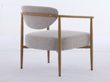 Beige fabric color dining room chair, living room chair, bedroom chair, woven fabric with foam back W3149P375463