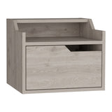 Winchester Floating Nightstand, Modern Dual-Tier Design with Spacious Single Drawer Storage, Light B097P199743