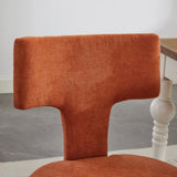 Mid Century Modern Dining Chairs Set of 2, Farmhouse Linen Fabric Upholstered Accent Chair Curved W1143P186368