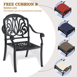 Cast Aluminum Patio Dining Chair 2PCS With Black Frame and Cushions In Random Colors W1710P166051