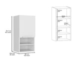 Medicine Single Door Cabinet 32" H, Two Interior Shelves, Two External Shelves, White B097133167