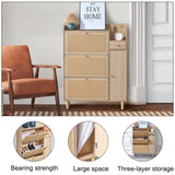 Modern minimalist storage cabinet, Japanese rattan shoe cabinet, bed top cabinet, small home W1512P360384