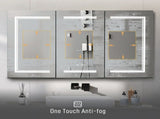 LED Bathroom Wall Cabinet, 3 Door Bathroom Mirror Cabinet, white 13234989