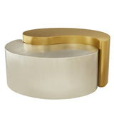 Modern & Contemporary Style Coffee Table Made with Iron Sheet Frame in Gold & Silver B009140741