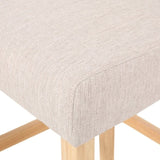 Vienna Contemporary Fabric Tufted Wingback 31 Inch Counter Stools, Set of 2, Beige and Natural 64854.00BGE