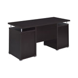 Computer Desk with 2 Drawers and Cabinet in Cappuccino B016P162591