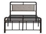 Single-Layer Bed Head and Soft Pull Button Bed End Standpipe Water Pipe Bed Twin Black Gold-Painted 29584293