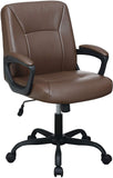 ZNTS Relax Cushioned Office Chair 1pc Brown Color Upholstered Seat back Adjustable Chair Comfort HS00F1681-ID-AHD